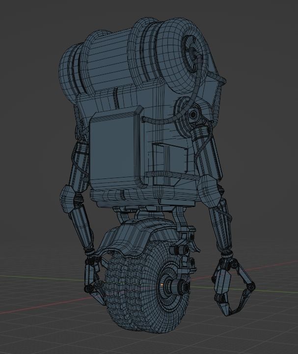 WheelRobot Low-poly 3D model_5