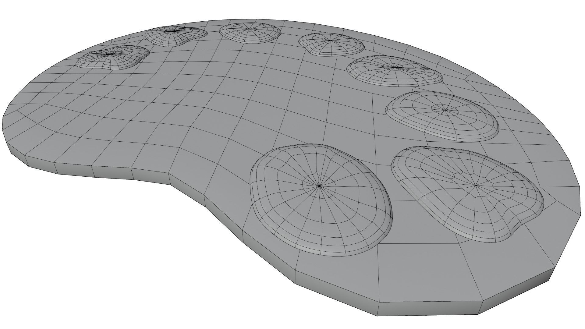 Water Color Plate 3D model_11