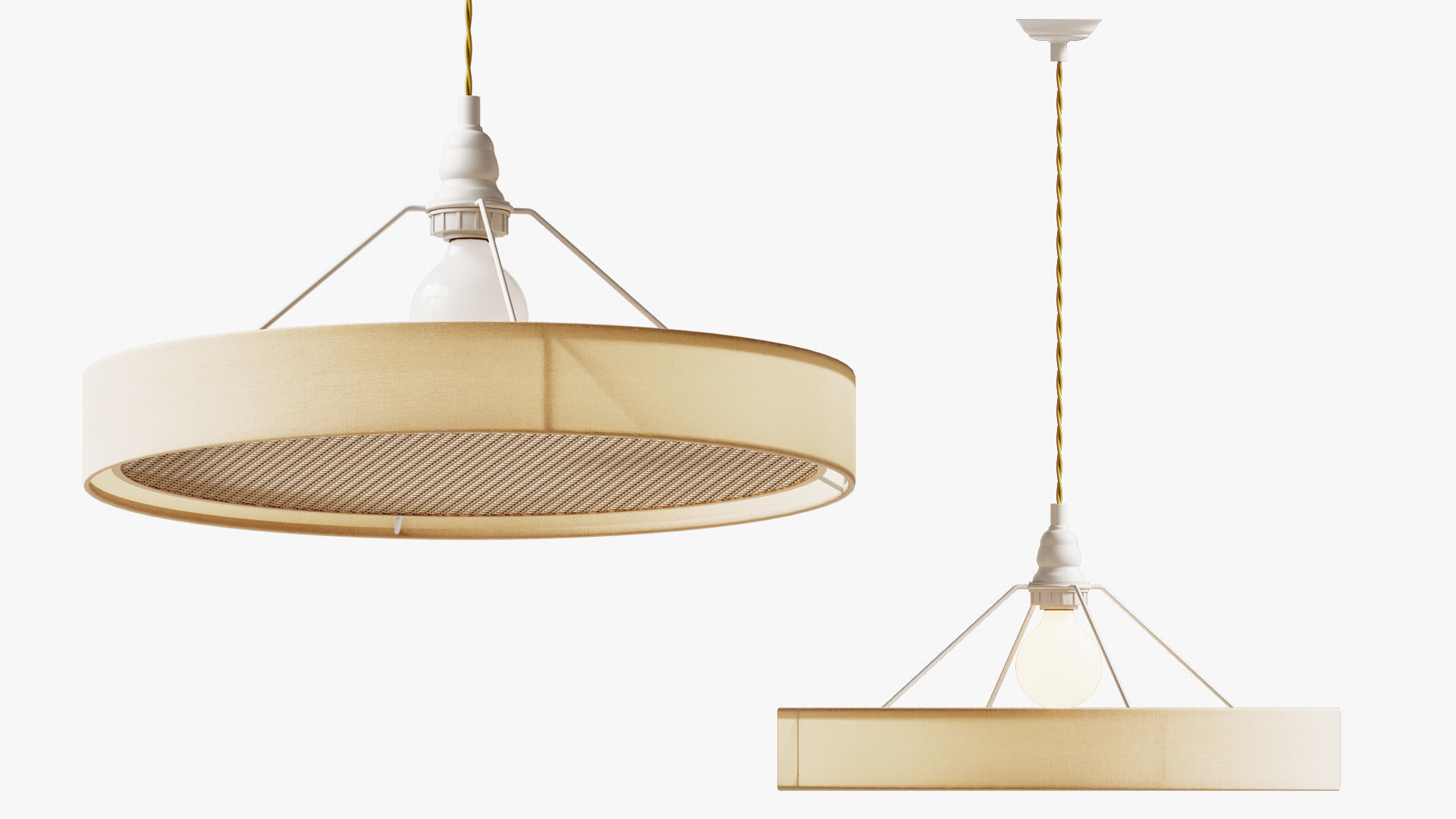 Pendant light Eclipse natural canning 3D model_3