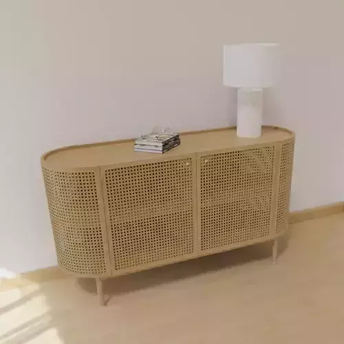 Side Cabinet SKLUM Rattan and Edwina Wood