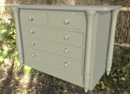 Antique Drawer Low-poly 3D model_2