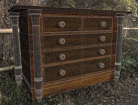Antique Drawer Low-poly 3D model_3