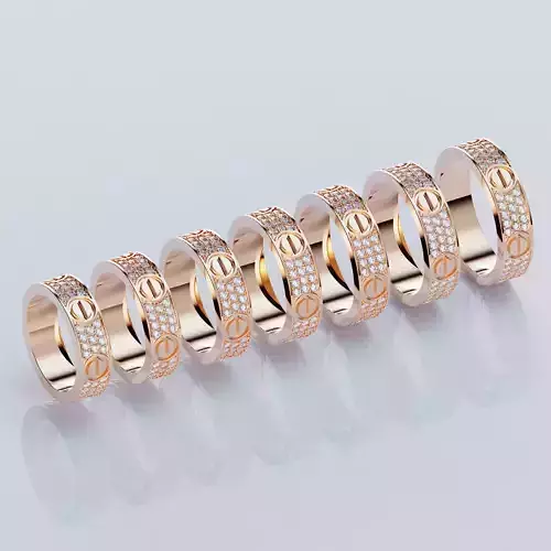 Wedding rings Love Collection All Sizes version 4