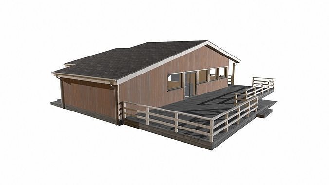 roadside cafe Low-poly 3D model 3