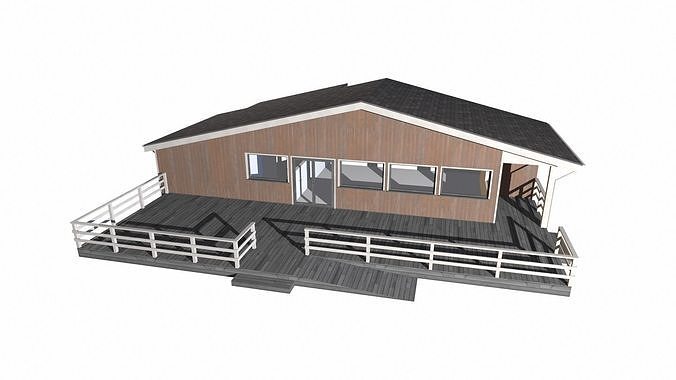 roadside cafe Low-poly 3D model 7