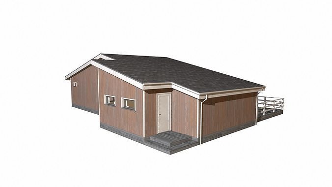 roadside cafe Low-poly 3D model 6