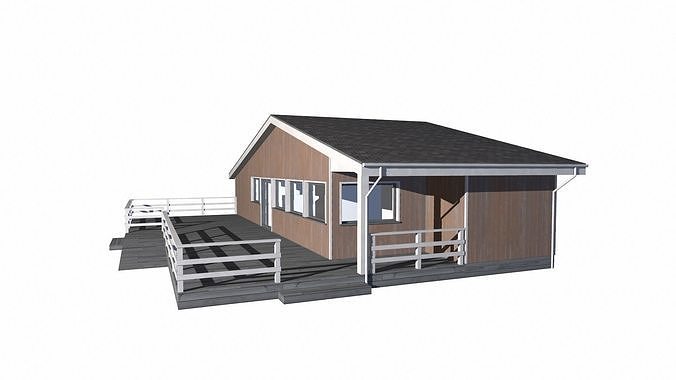 roadside cafe Low-poly 3D model 4
