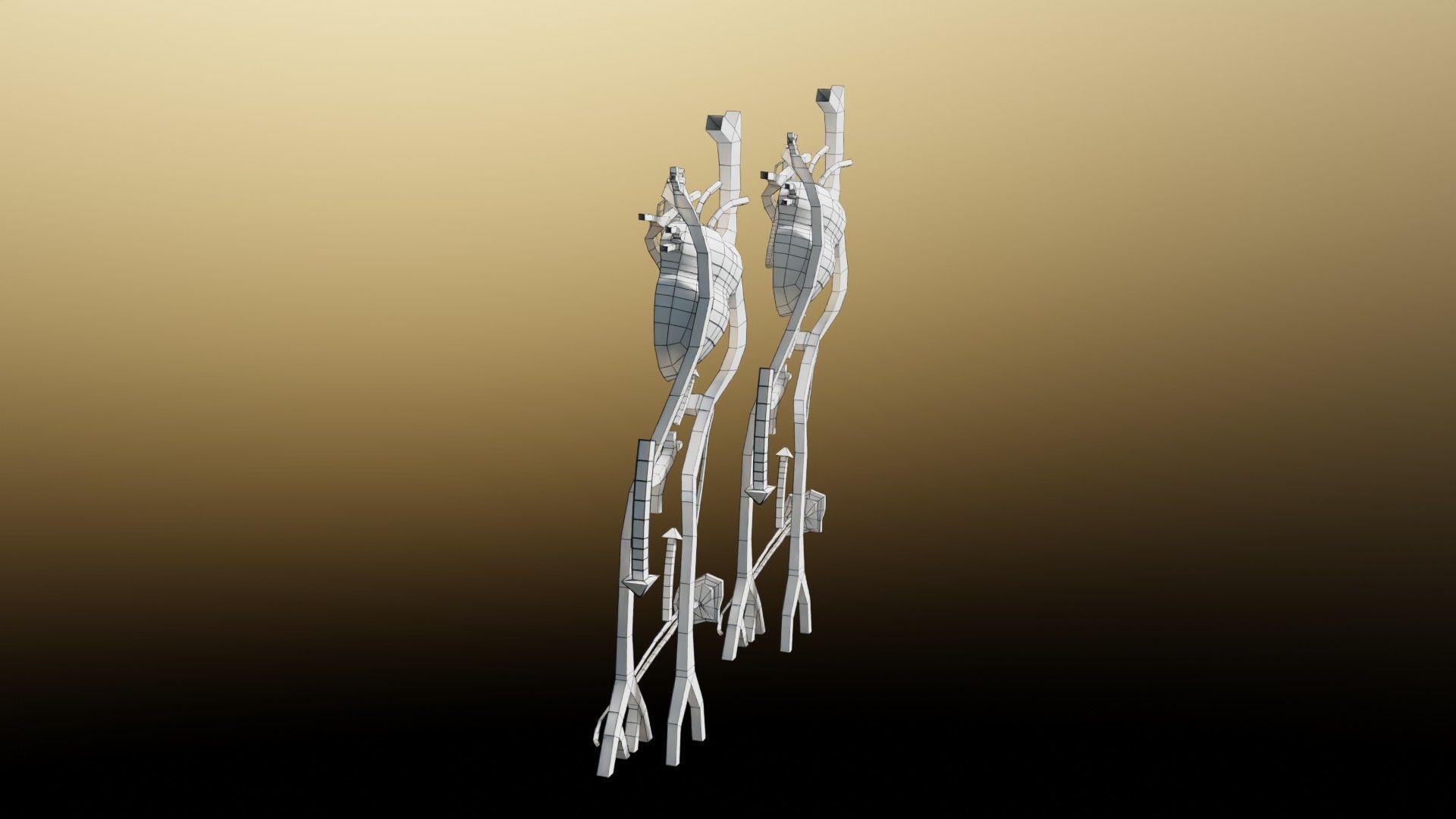 TAF Tetralogy of Fallot vs Normal circulation Low-poly 3D model_43