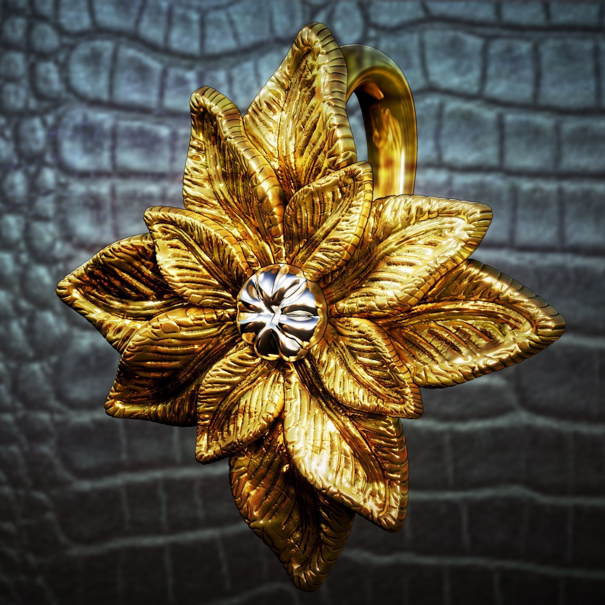 Detailed Sculpted Leaf pendant 3d model 3D print model_1