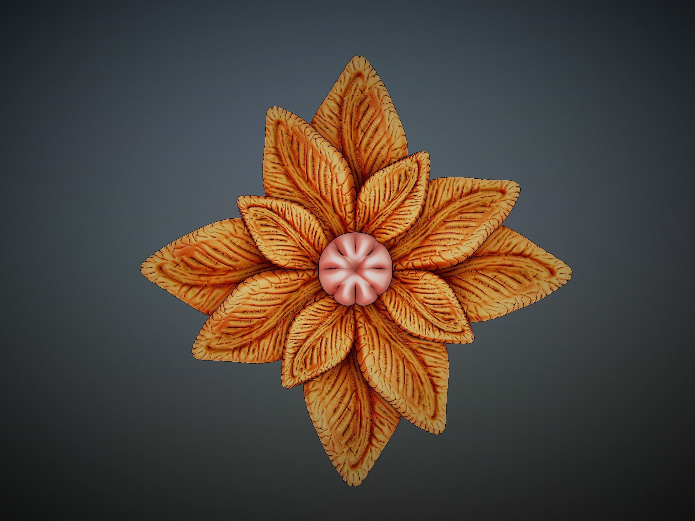 Detailed Sculpted Leaf pendant 3d model 3D print model_4