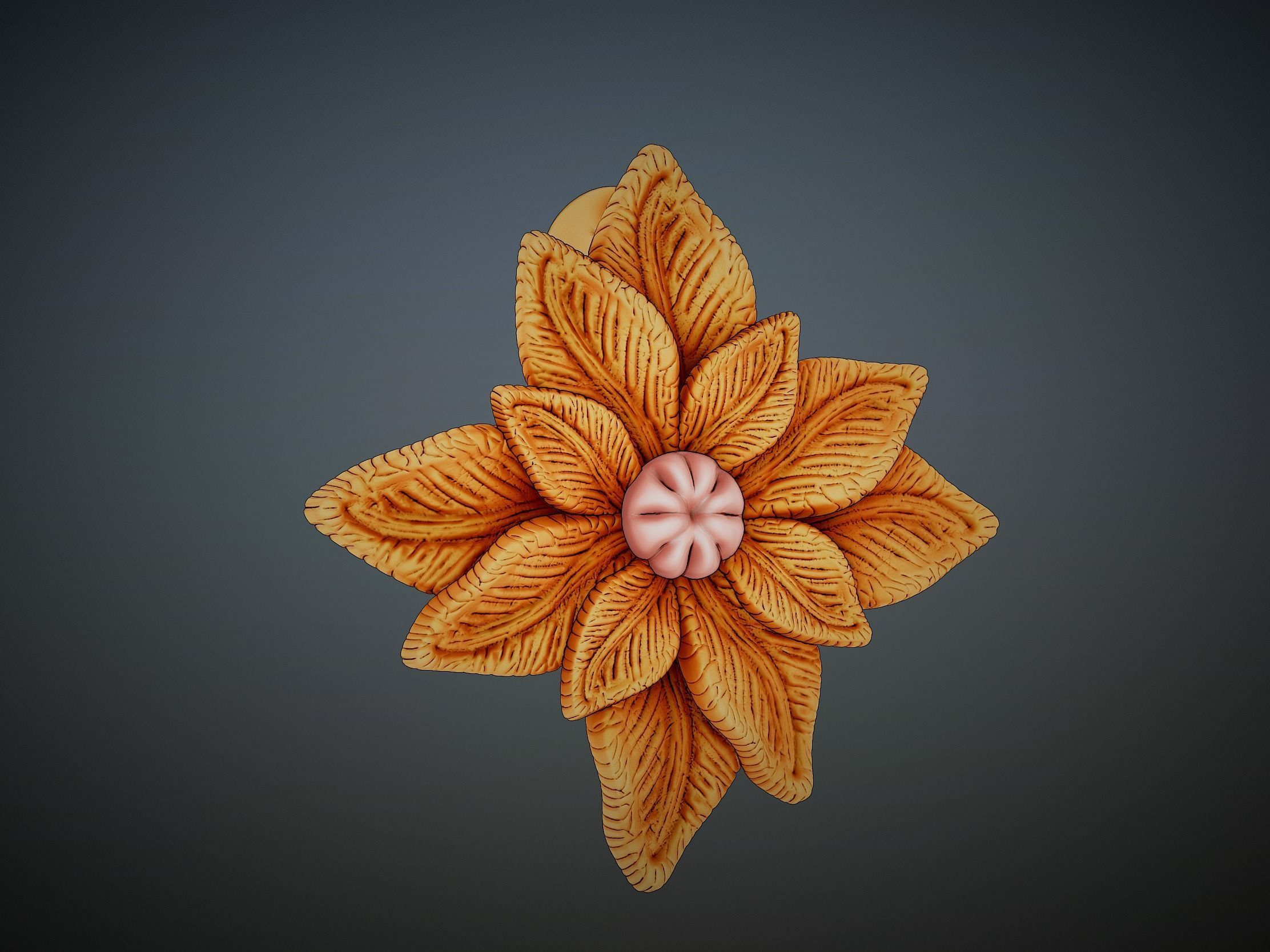Detailed Sculpted Leaf pendant 3d model 3D print model_10