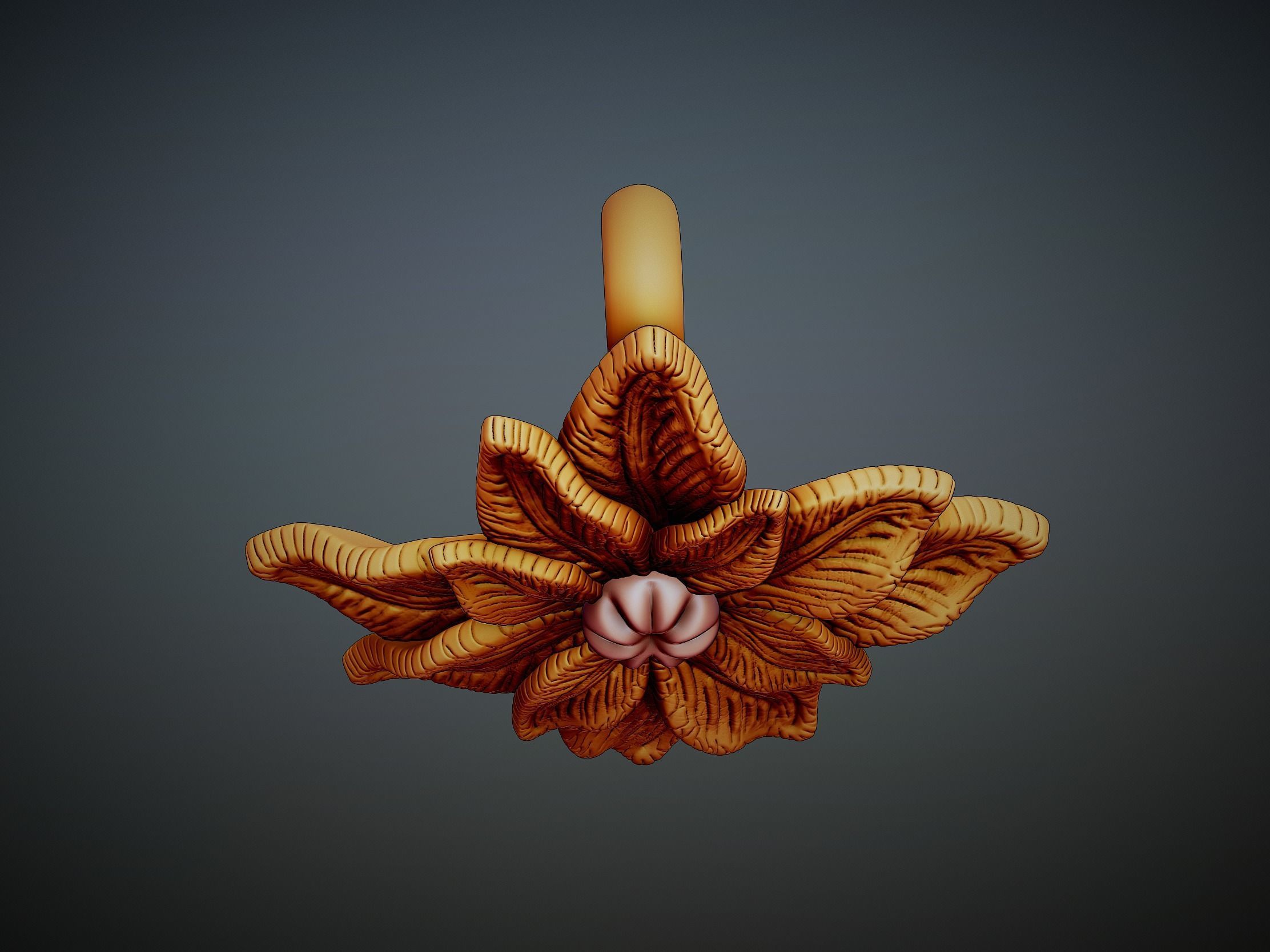 Detailed Sculpted Leaf pendant 3d model 3D print model_6
