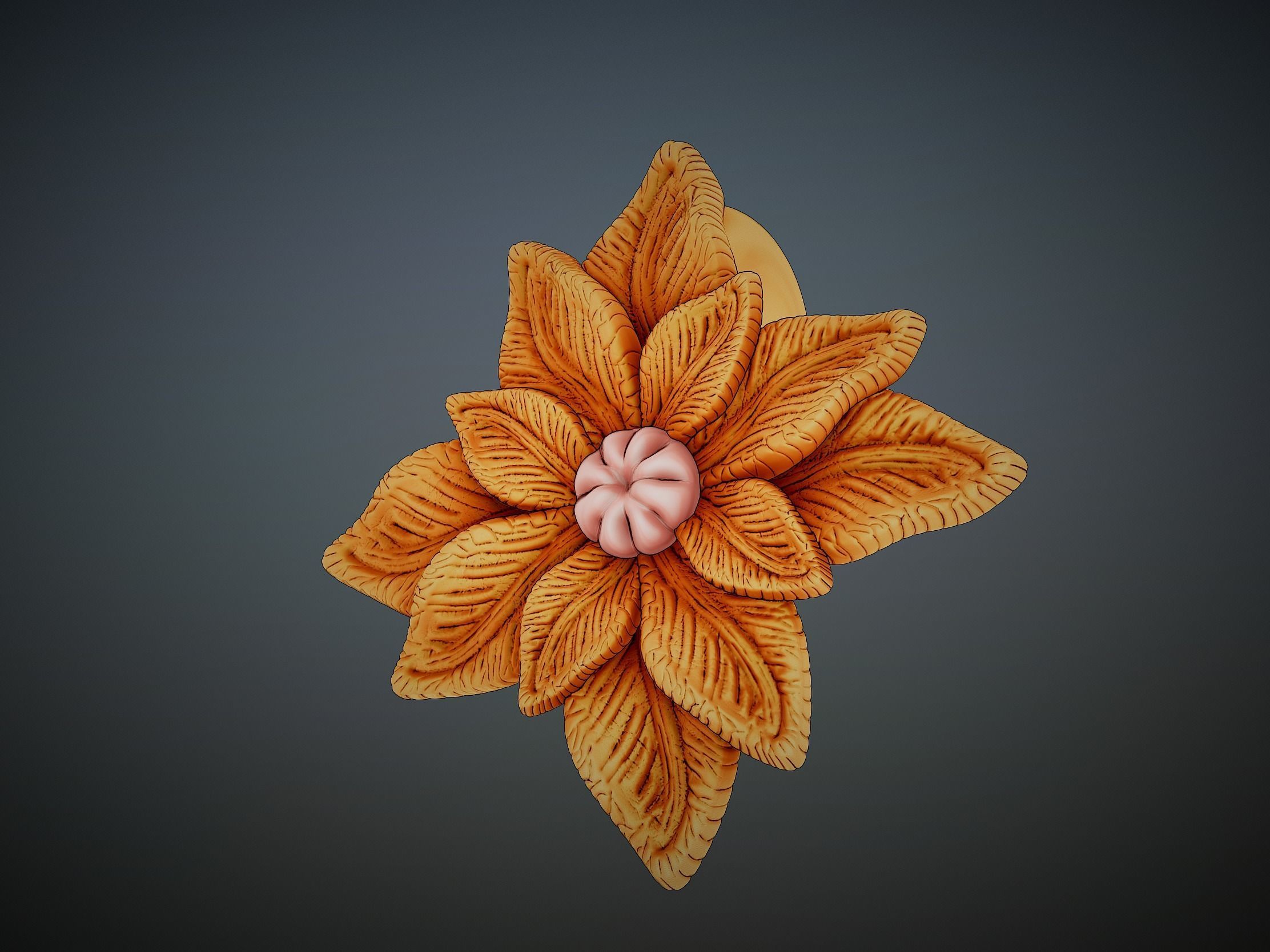 Detailed Sculpted Leaf pendant 3d model 3D print model_2