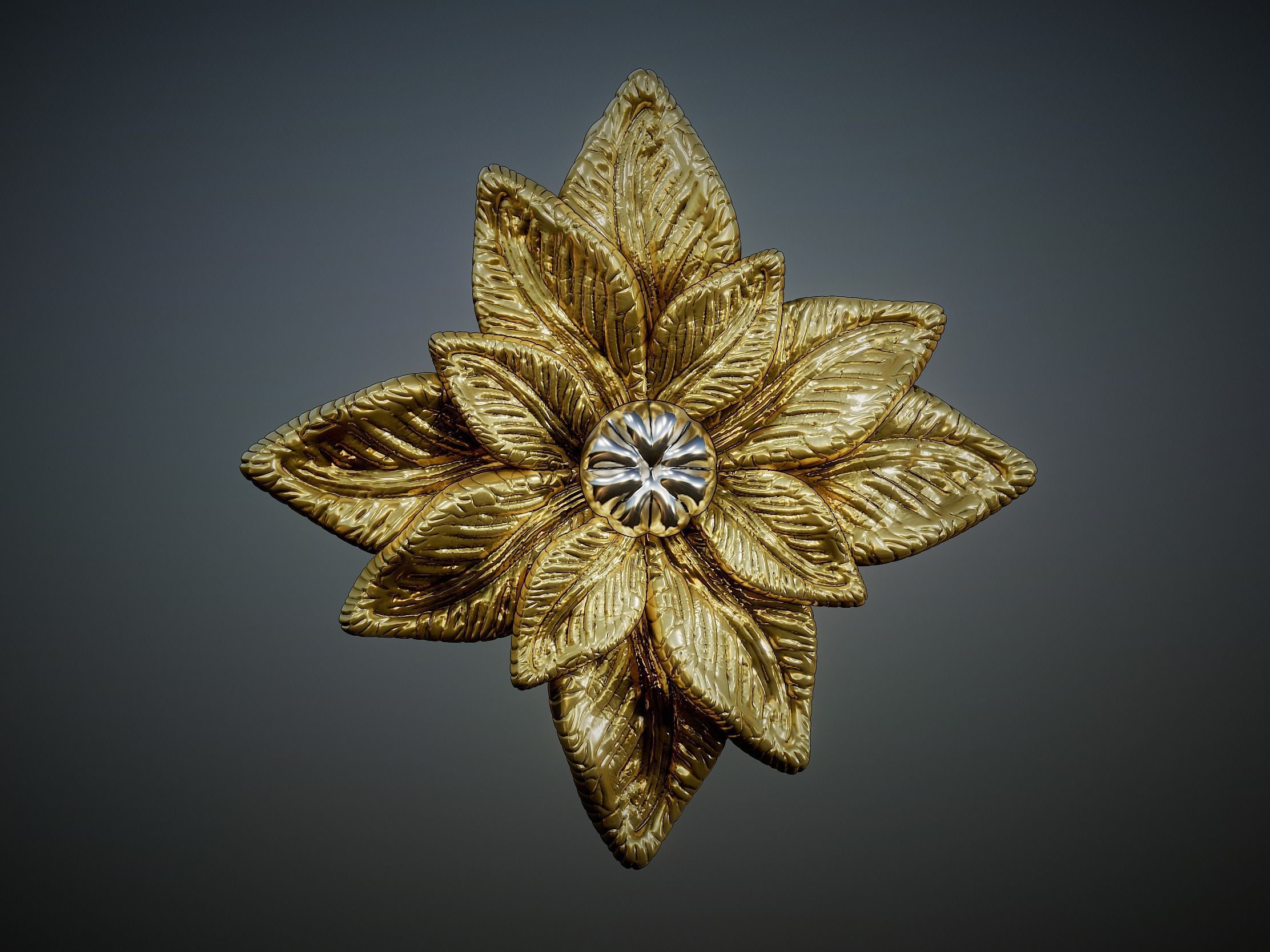 Detailed Sculpted Leaf pendant 3d model 3D print model_9