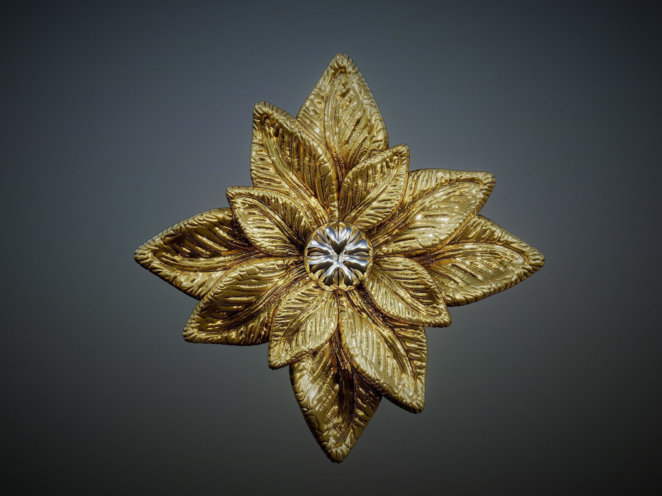 Detailed Sculpted Leaf pendant 3d model 3D print model_11