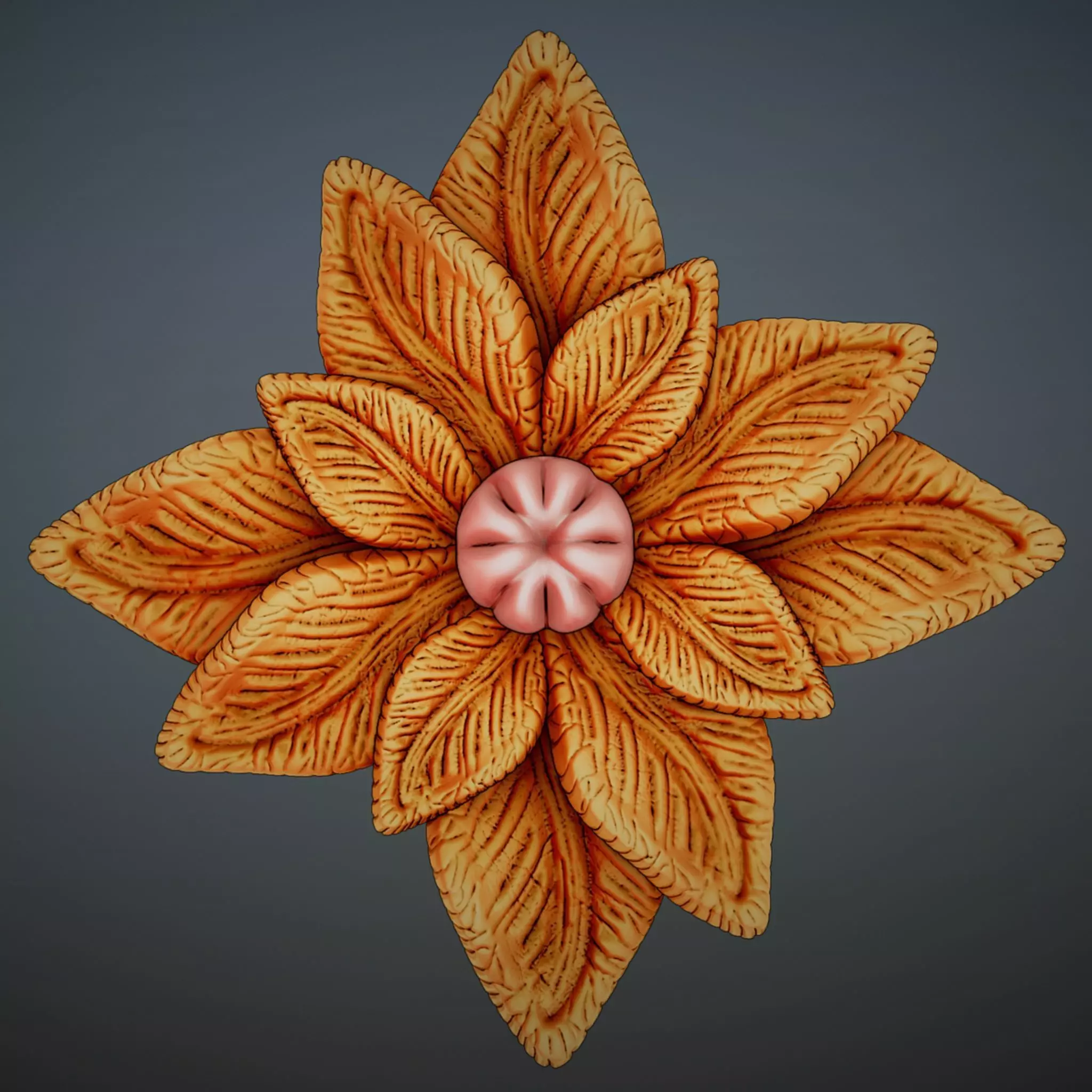 Detailed Sculpted Leaf pendant 3d model 3D print model_0