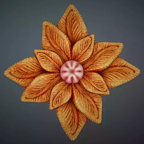 Detailed Sculpted Leaf pendant 3d model