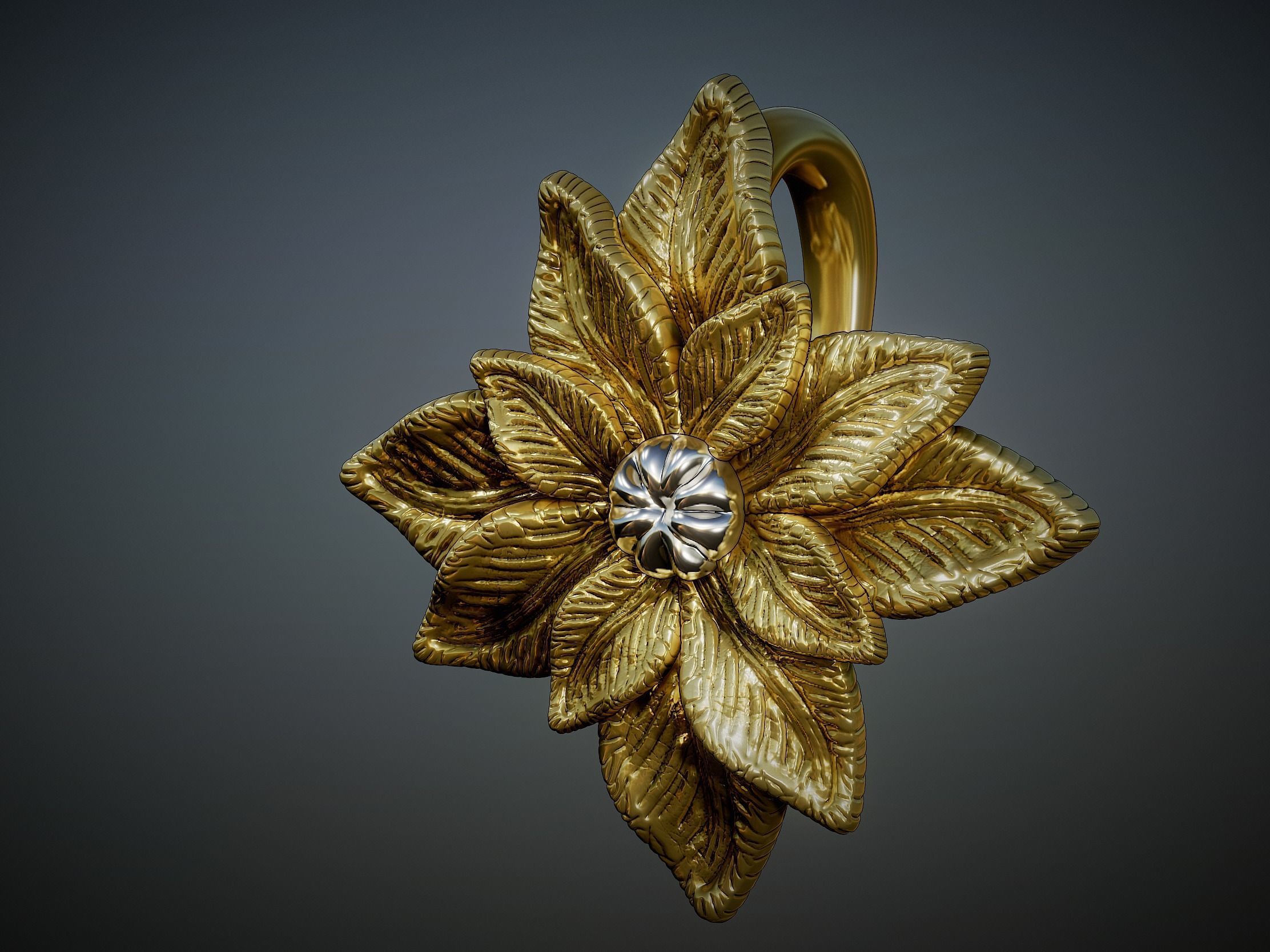 Detailed Sculpted Leaf pendant 3d model 3D print model_8