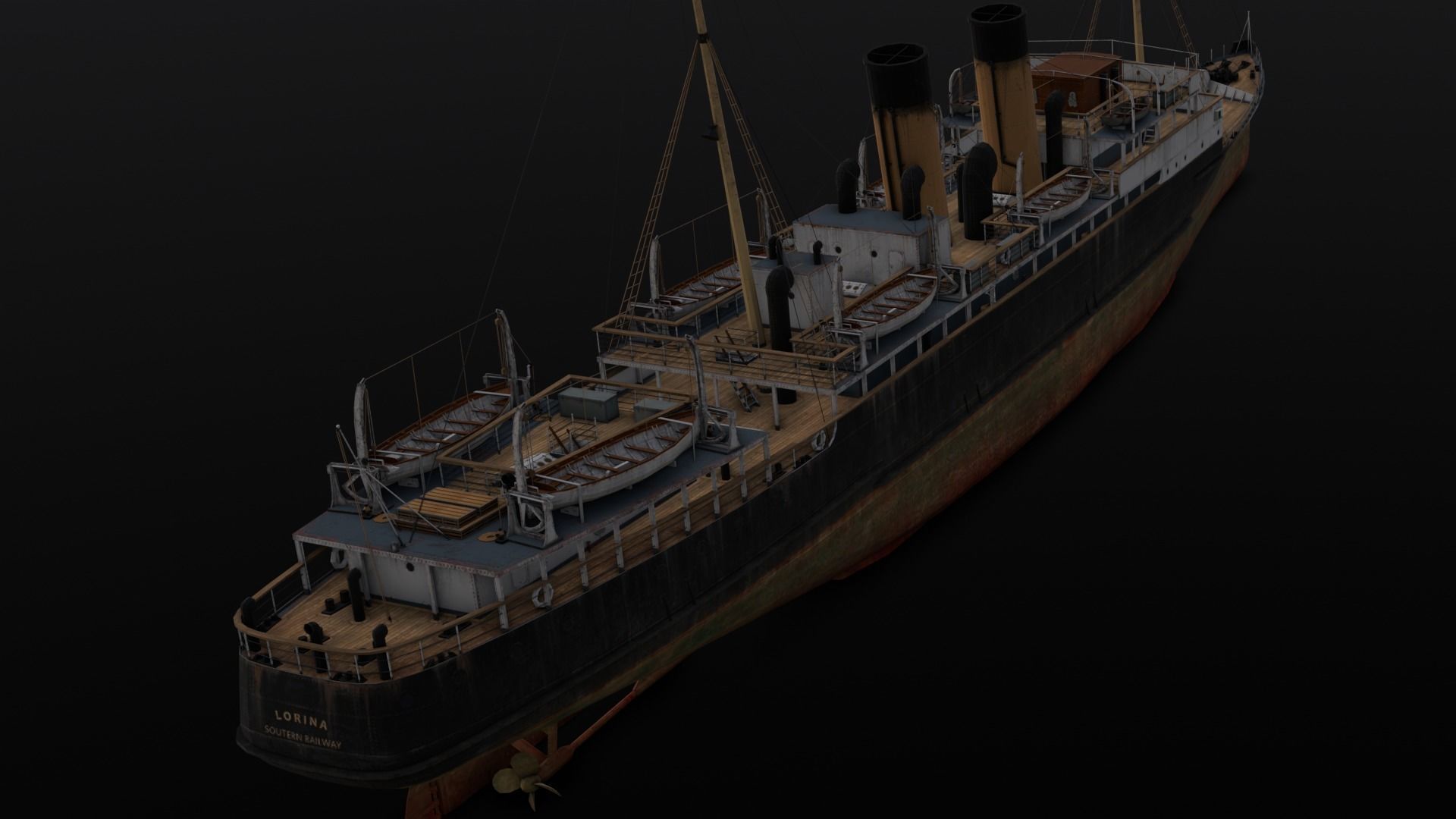 Ship 3D Model  Low-poly 3D model_3