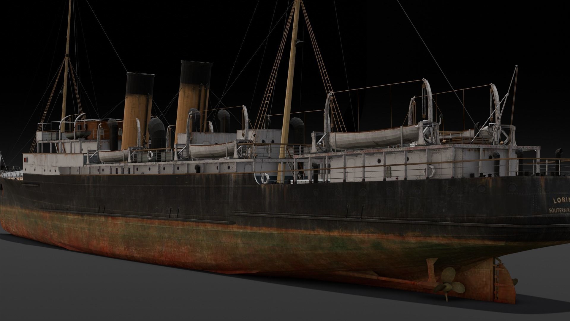 Ship 3D Model  Low-poly 3D model_8