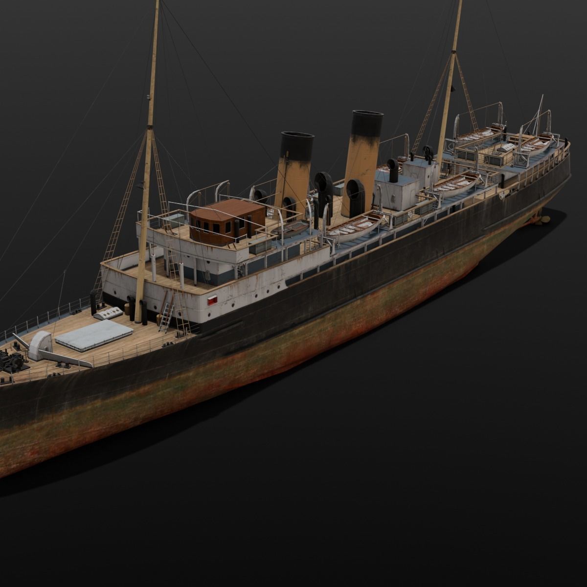 Ship 3D Model  Low-poly 3D model_12