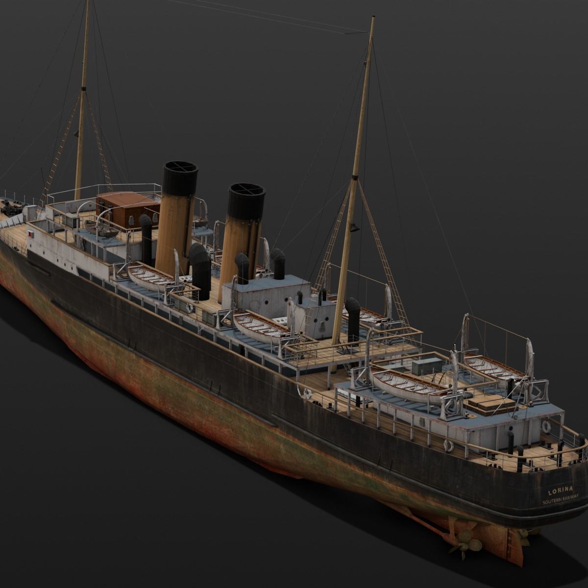 Ship 3D Model  Low-poly 3D model_9