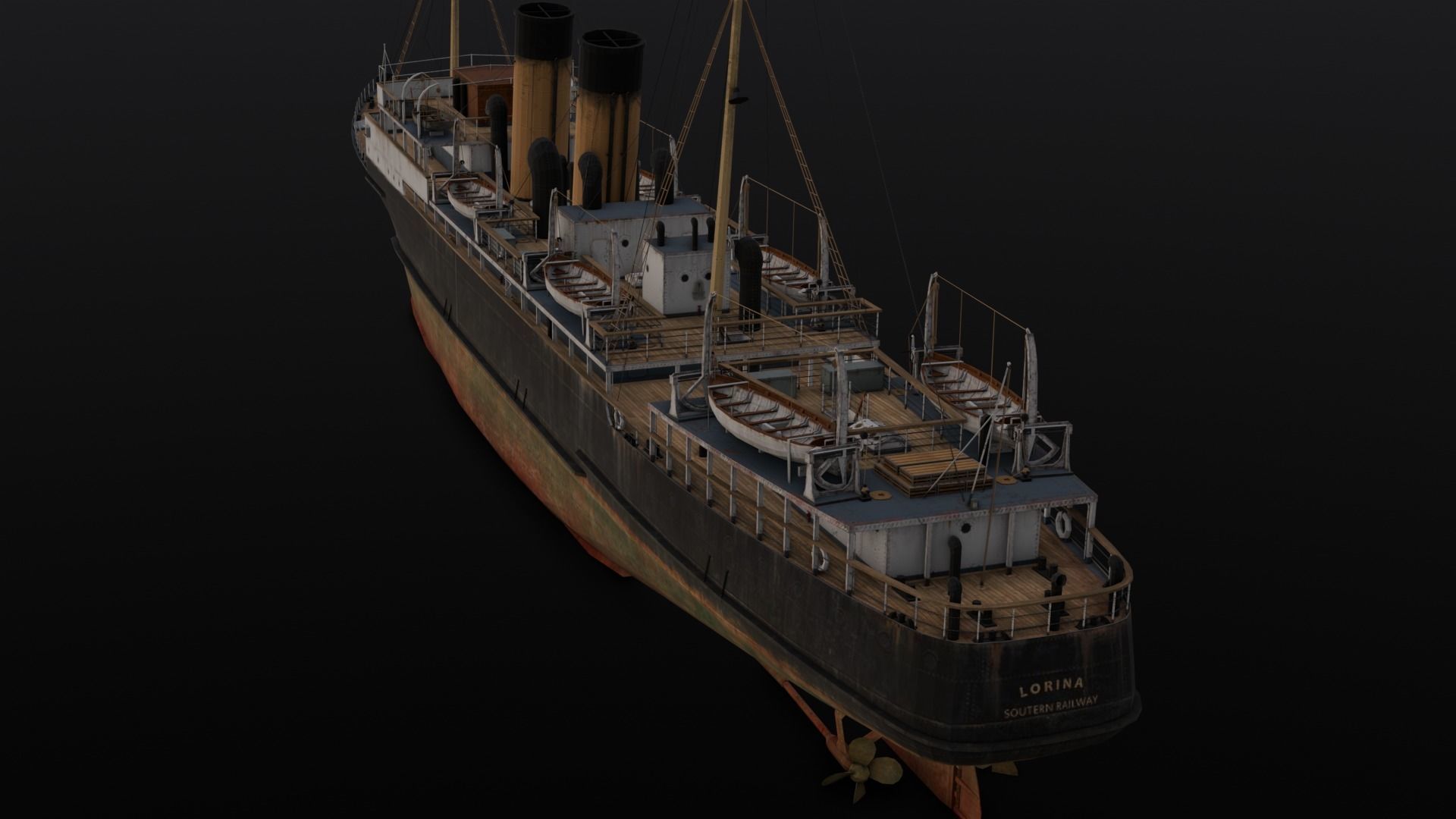 Ship 3D Model  Low-poly 3D model_2