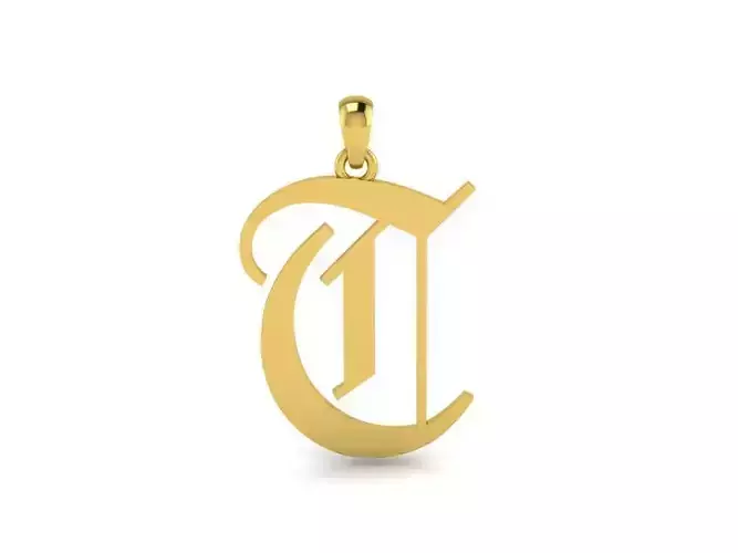 Olde English Pendant Letter T