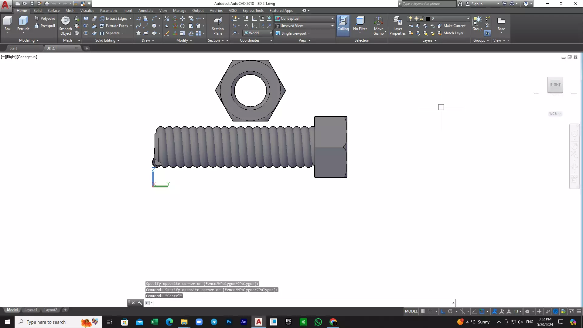 nut bolt Free 3D model_0