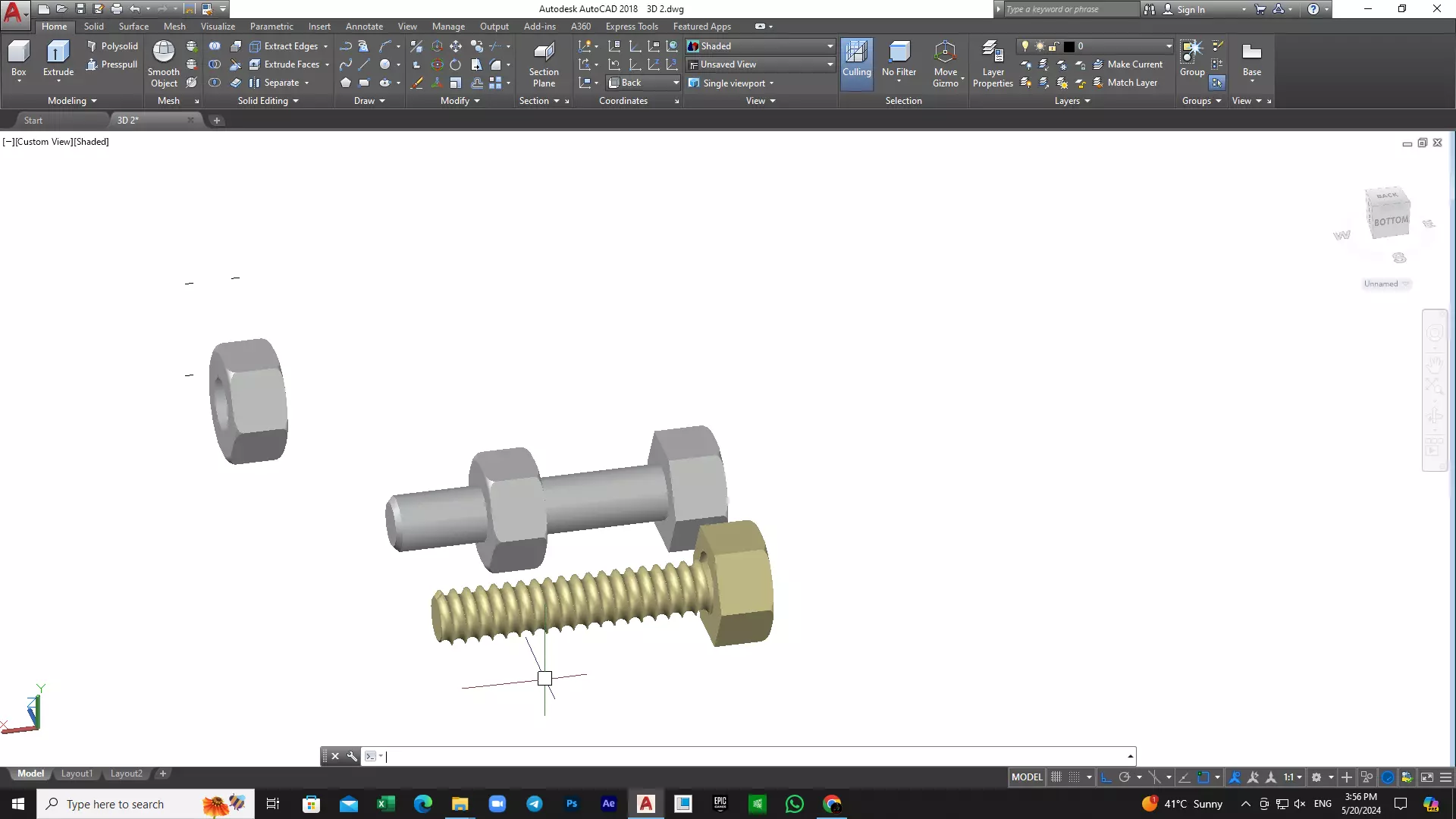 nut and bolt  Free 3D model_0