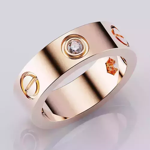 Wedding rings Love Collection All Sizes 3 Stones Version 2  3D print model