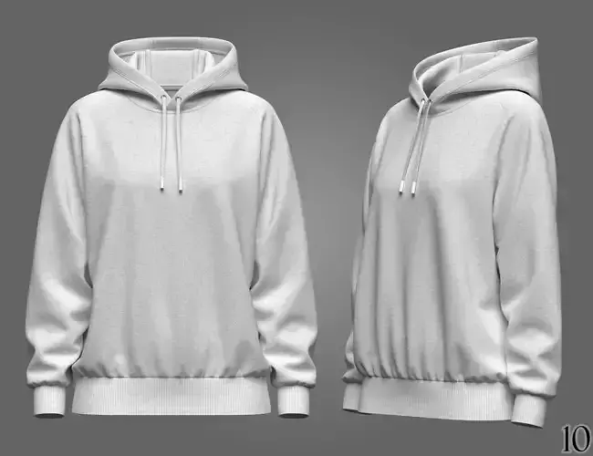 Womans Loose Fit Raglan Sleeve Hoodie