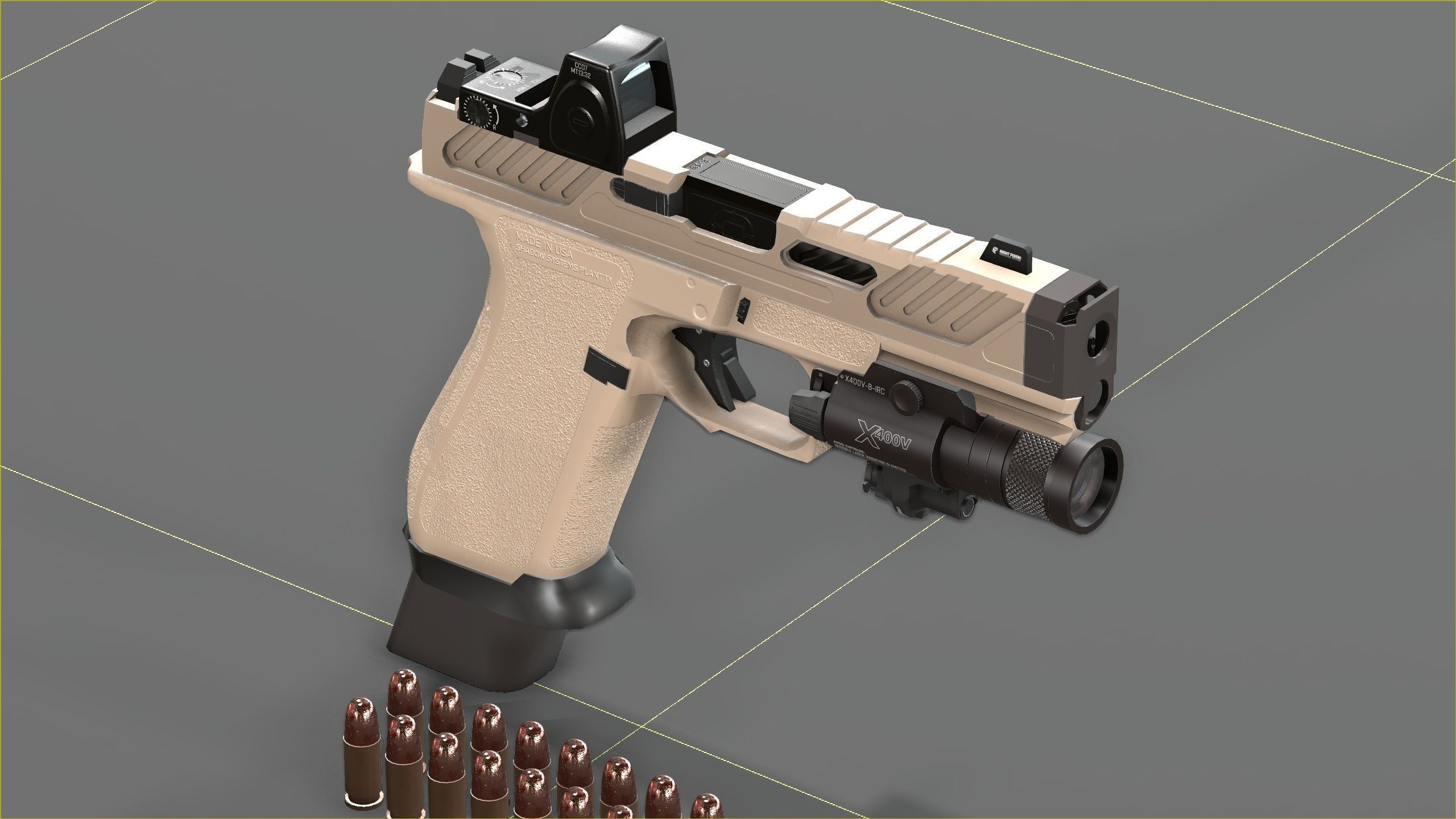 Shadow Systems MR920P compensated 9mm Low-poly 3D model_26