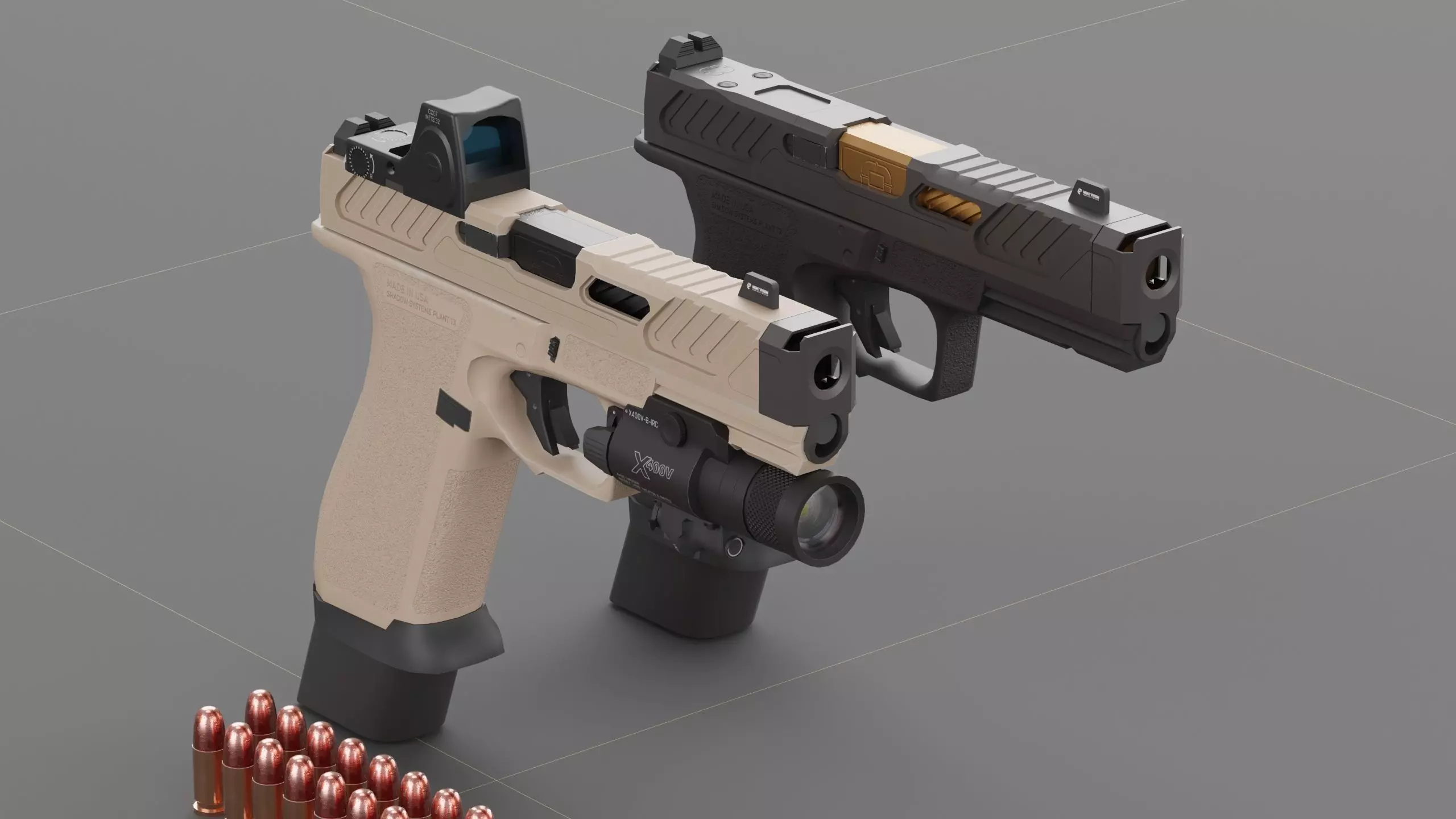 Shadow Systems MR920P compensated 9mm Low-poly 3D model_0