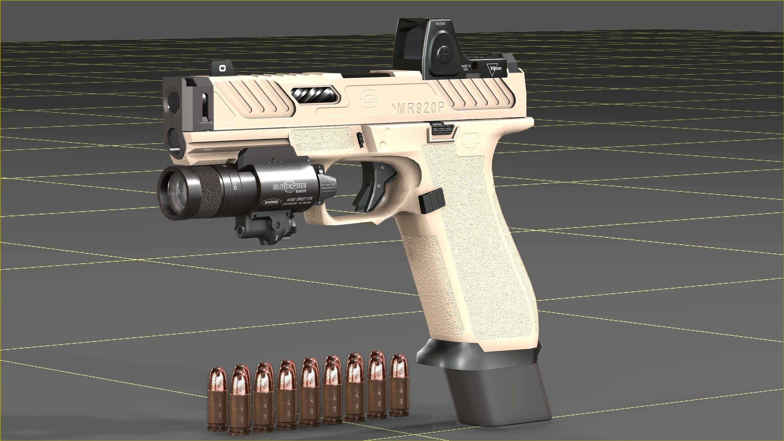 Shadow Systems MR920P compensated 9mm Low-poly 3D model_34