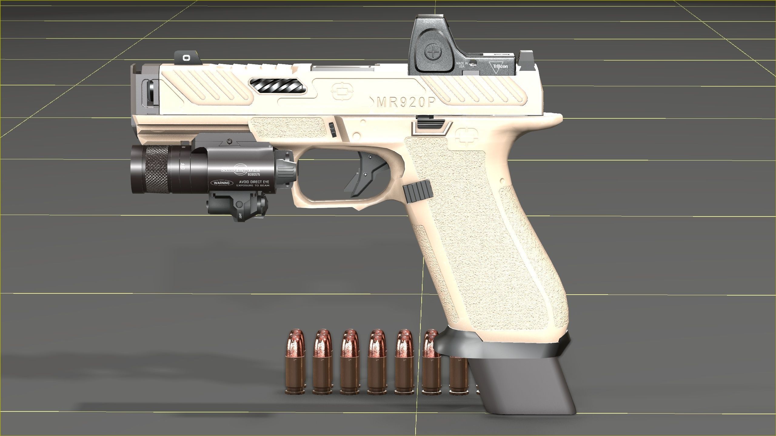 Shadow Systems MR920P compensated 9mm Low-poly 3D model_46