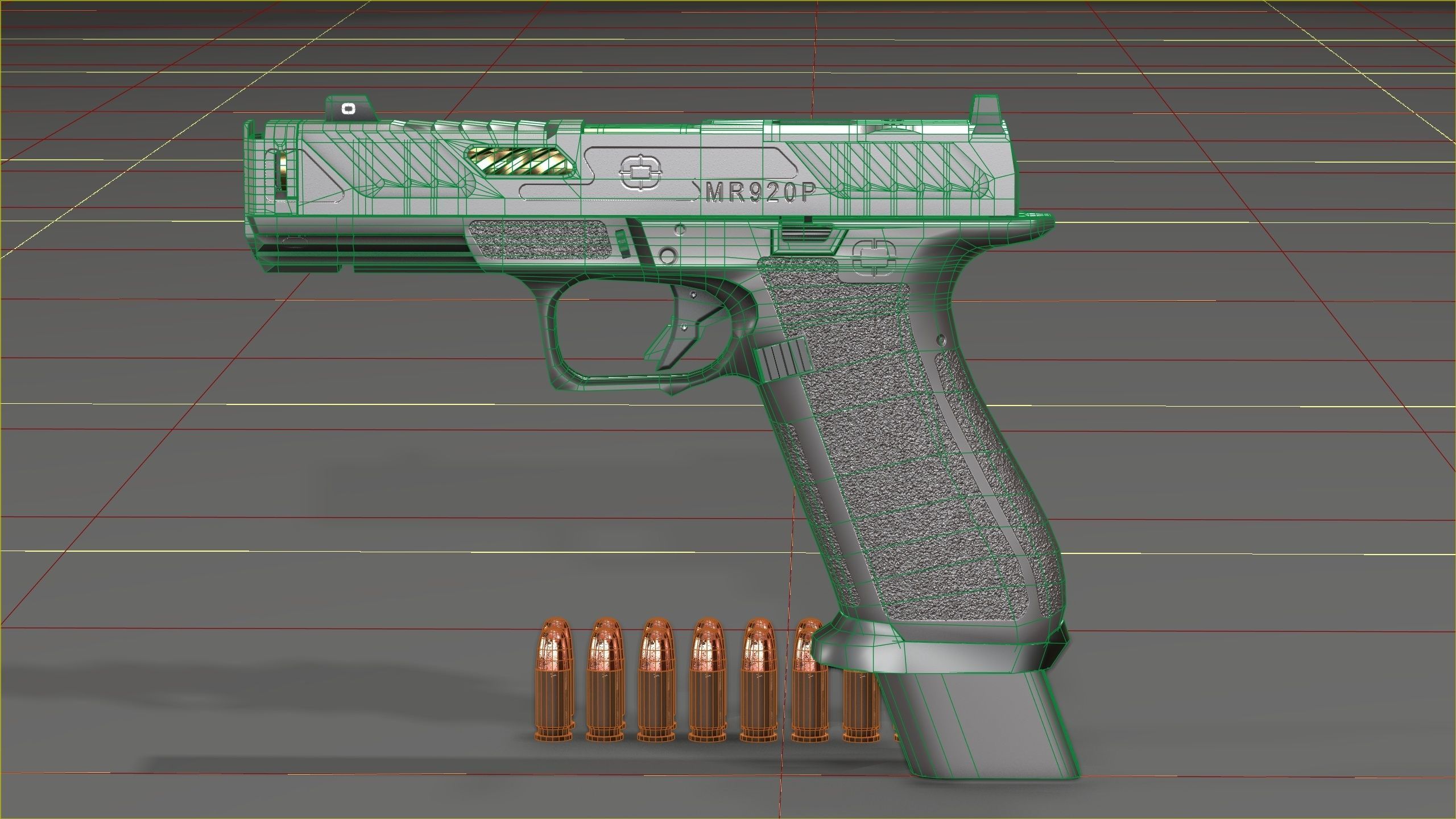 Shadow Systems MR920P compensated 9mm Low-poly 3D model_48