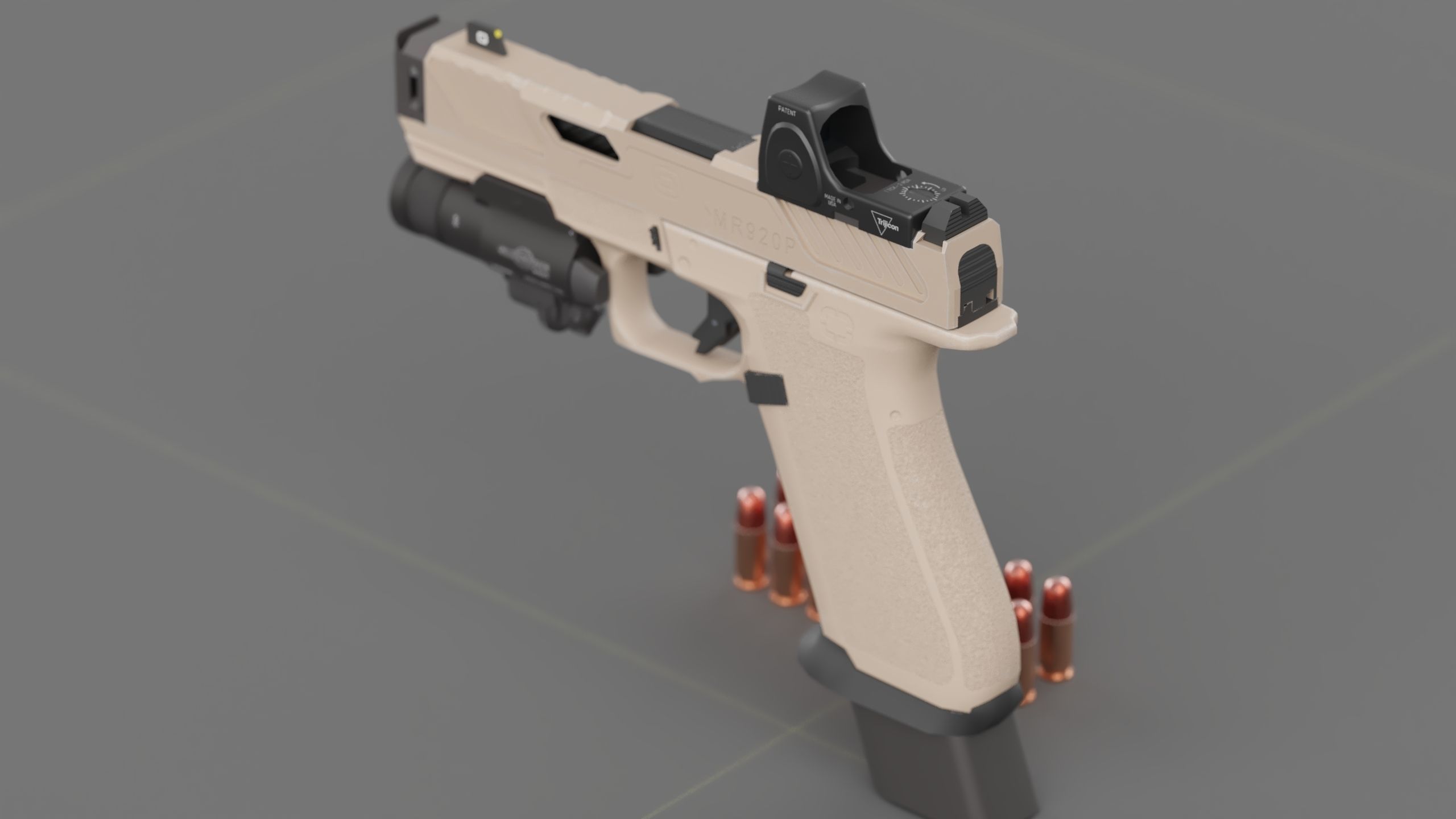 Shadow Systems MR920P compensated 9mm Low-poly 3D model_2