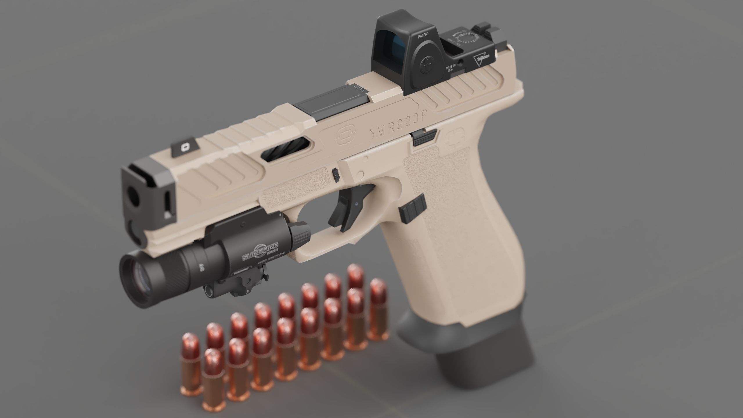 Shadow Systems MR920P compensated 9mm Low-poly 3D model_1