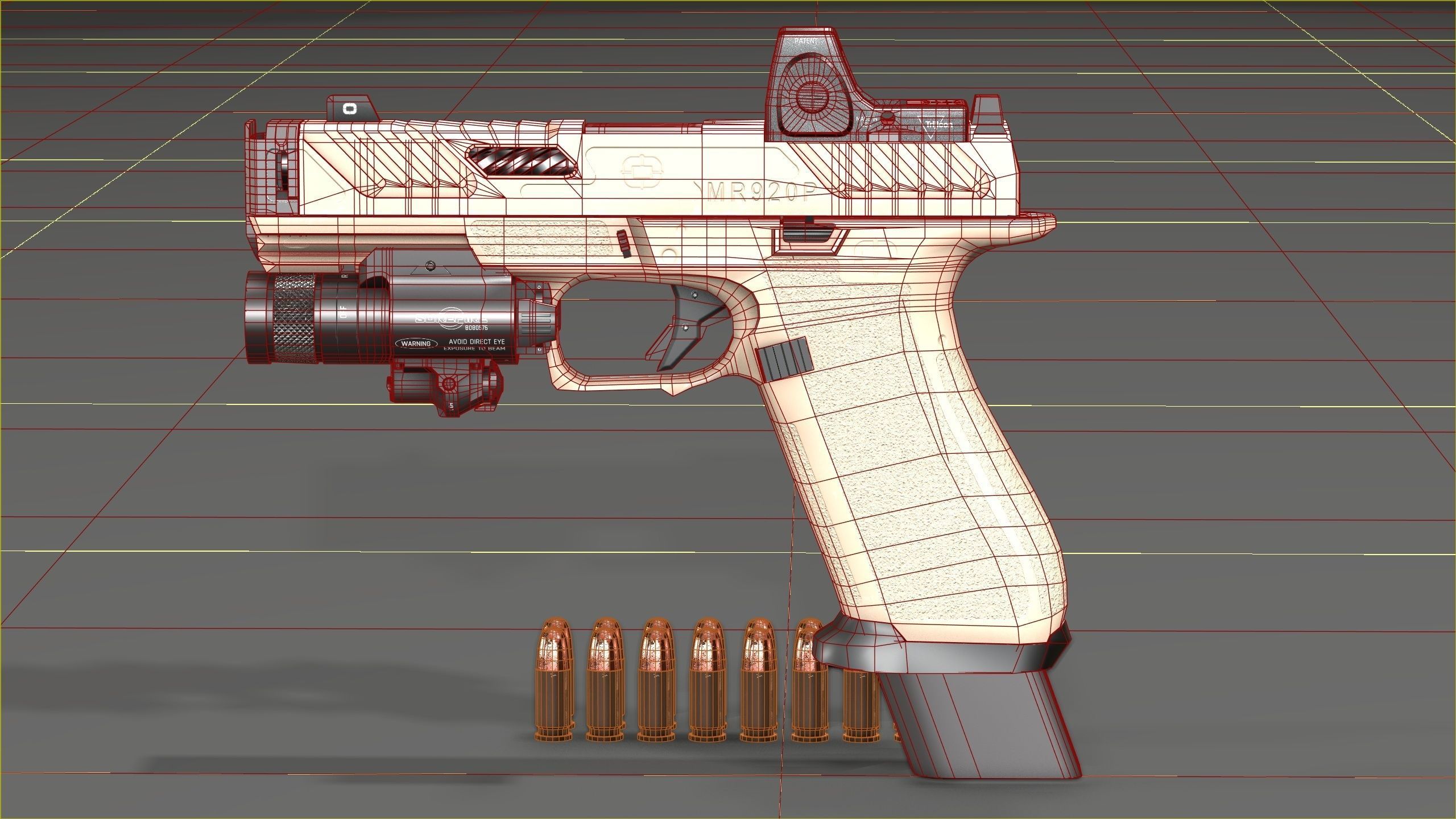 Shadow Systems MR920P compensated 9mm Low-poly 3D model_49