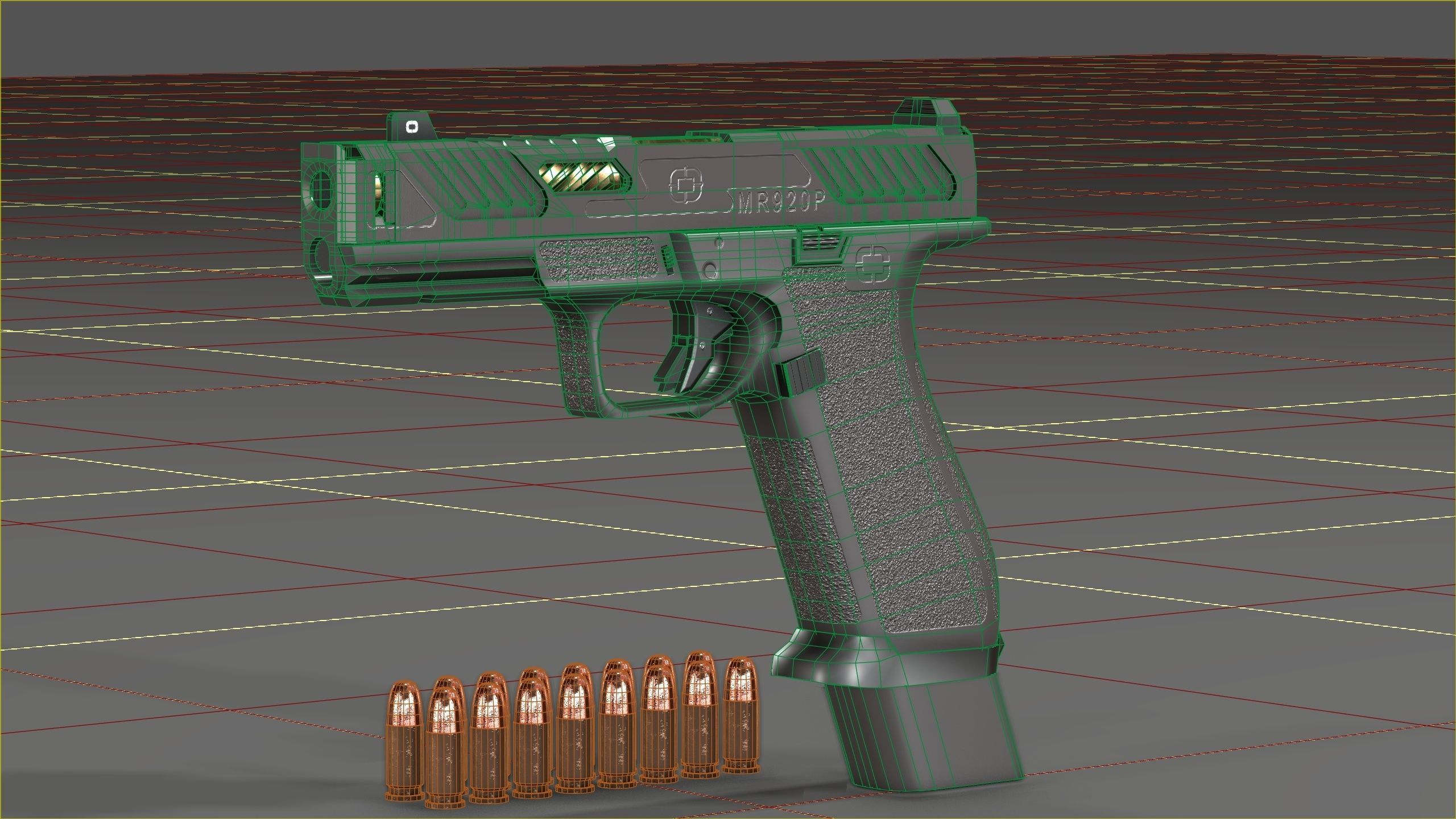 Shadow Systems MR920P compensated 9mm Low-poly 3D model_36