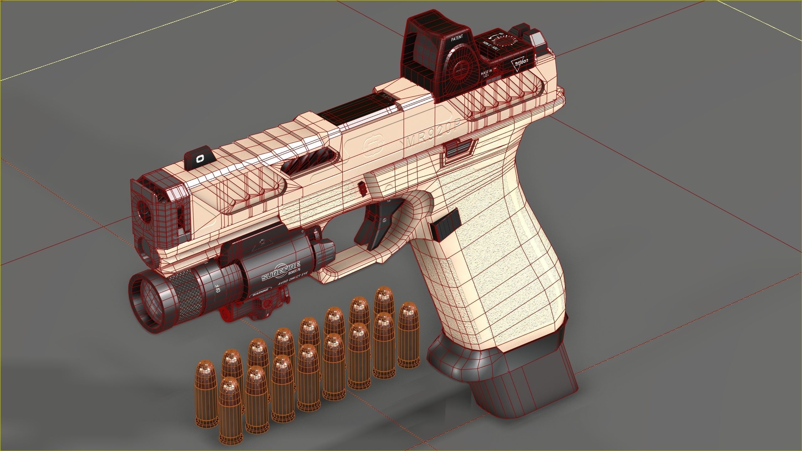 Shadow Systems MR920P compensated 9mm Low-poly 3D model_17