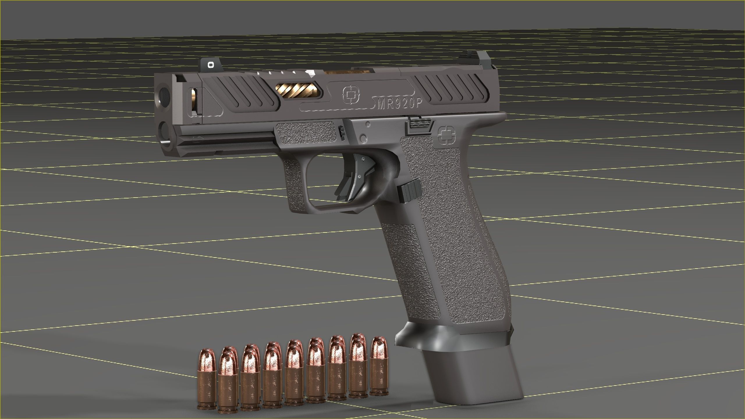 Shadow Systems MR920P compensated 9mm Low-poly 3D model_35