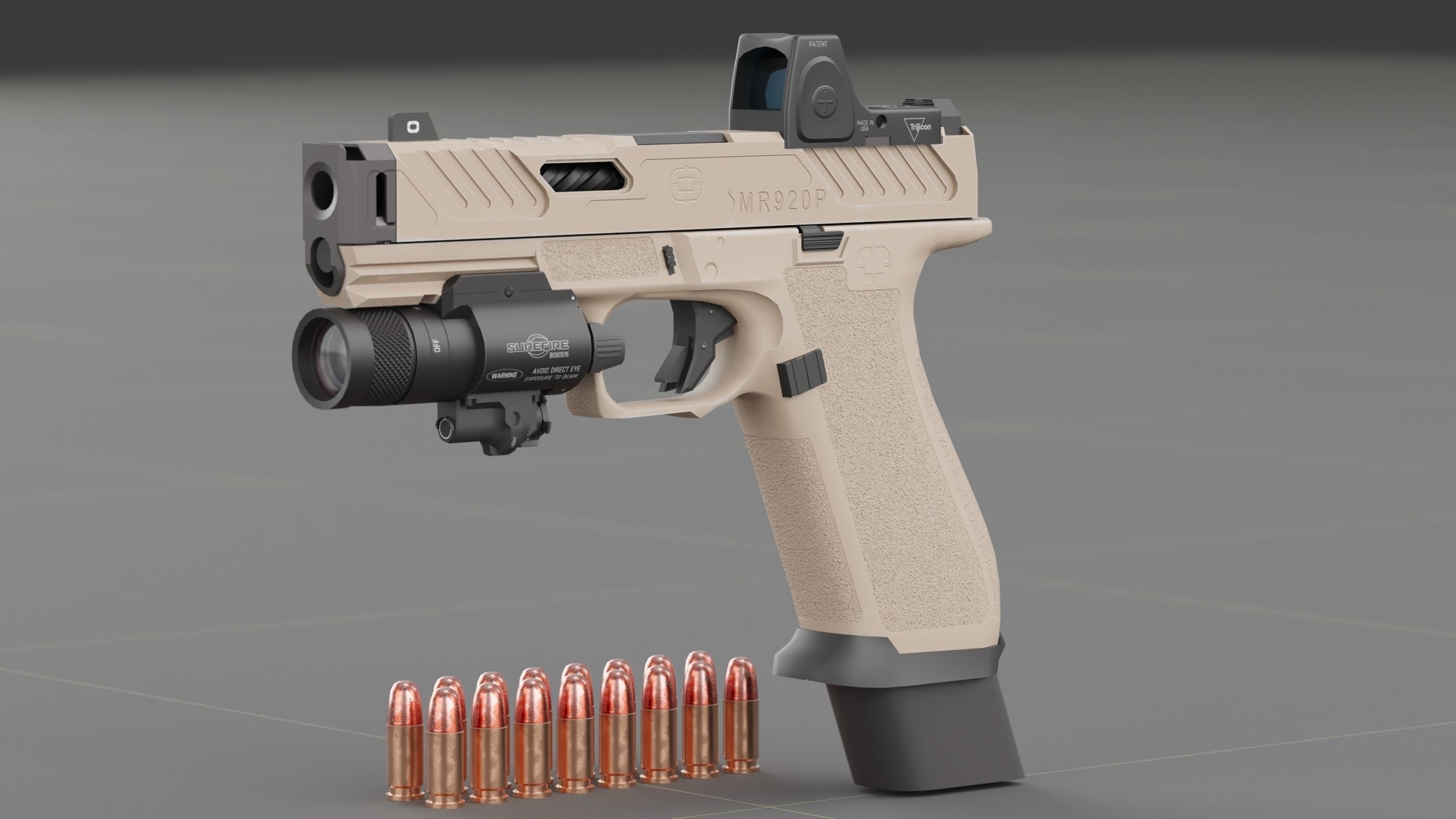 Shadow Systems MR920P compensated 9mm Low-poly 3D model_9