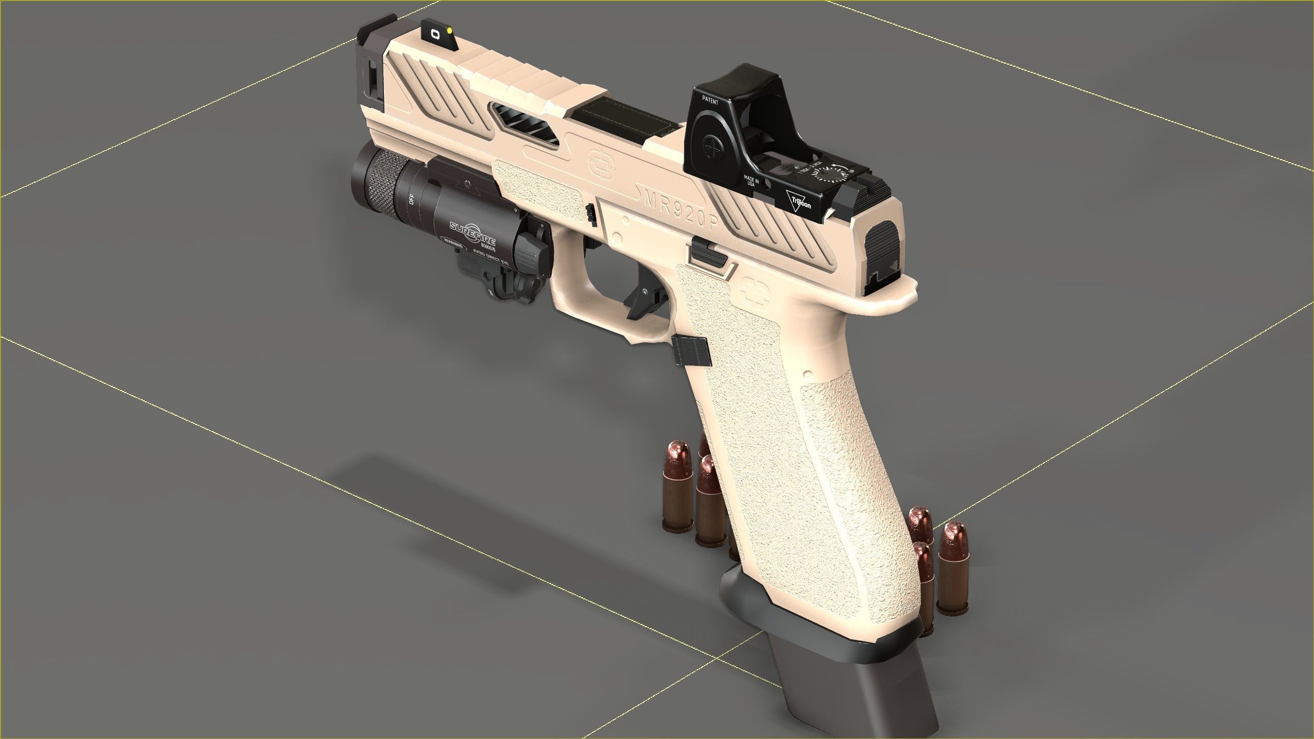 Shadow Systems MR920P compensated 9mm Low-poly 3D model_18