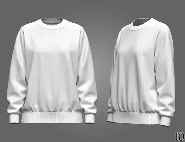 Womans Loose Fit Crew Neck Raglan Sweatshirt