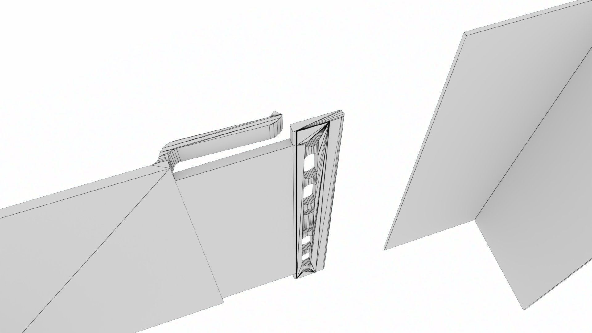 Cladding helping hand aluminium bracket Low-poly 3D model_31