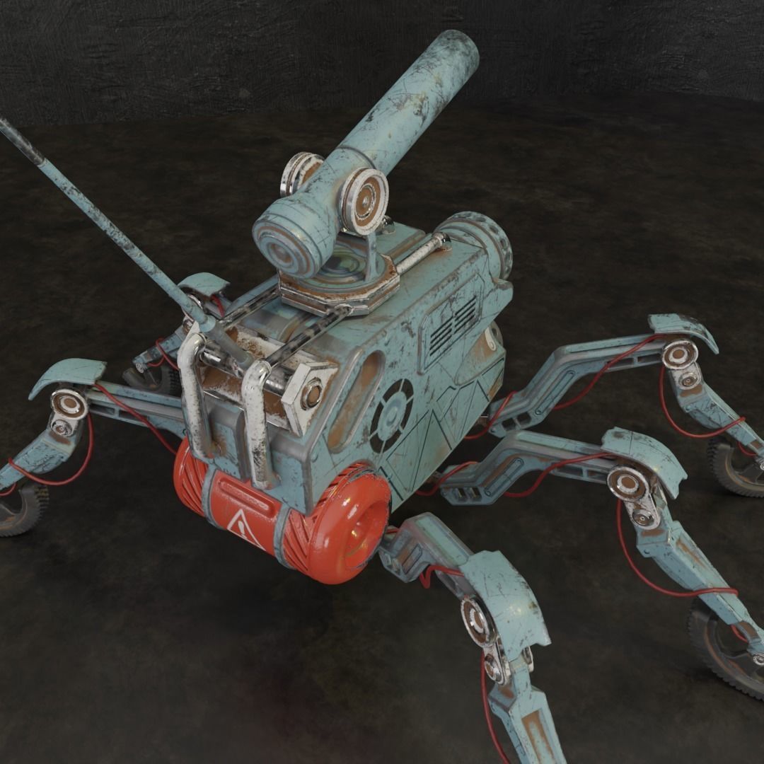 SpiderRobot Low-poly 3D model_2