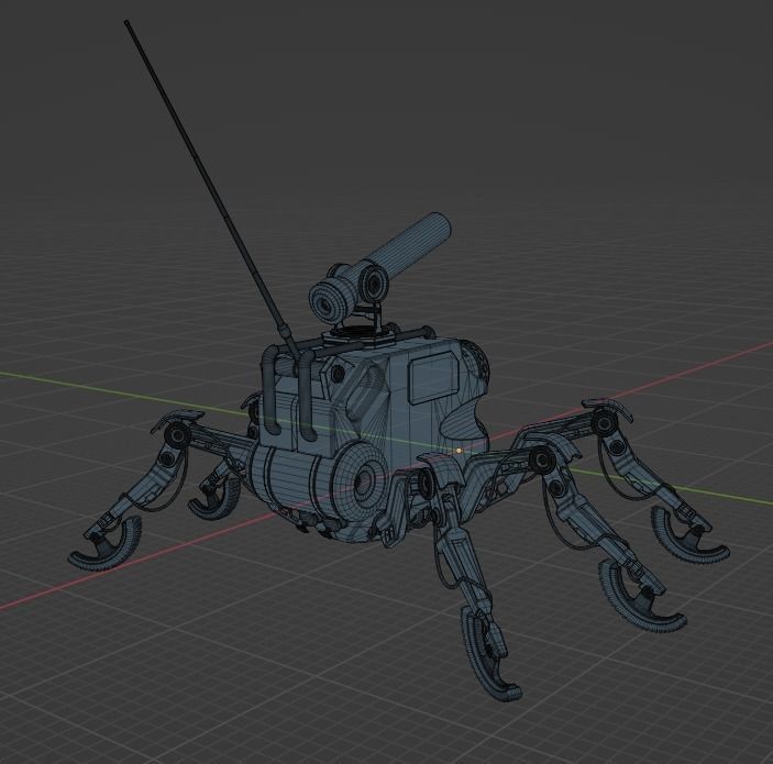 SpiderRobot Low-poly 3D model_7