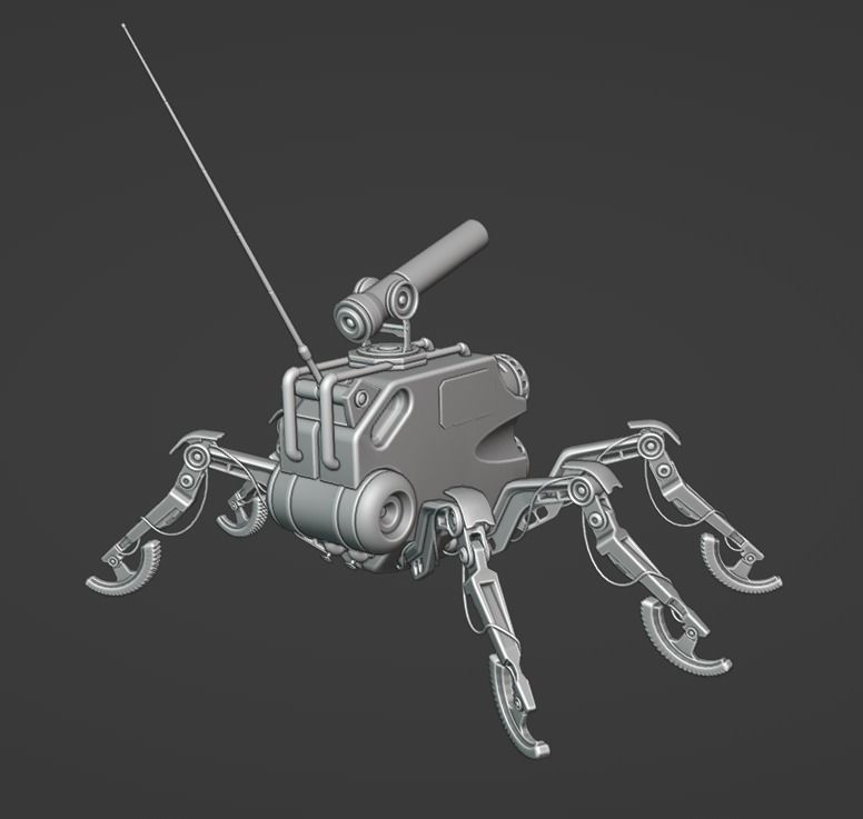 SpiderRobot Low-poly 3D model_4
